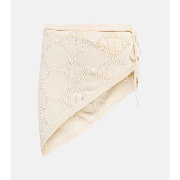 Nanushka Thorpe Crochet Beach Cover-Up Skirt NEW One Size Triangle Wrap Rayon - Picture 2 of 9